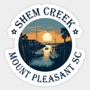 Shem Creek Sunset Mount Pleasant SC Sticker